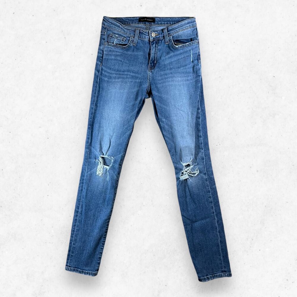 Flying Monkey Jeans Women's Size 28 Stretch‎ Denim Skinny Distressed Open Knees